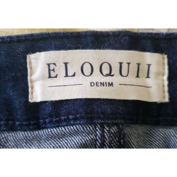 ELOQUII Woman's Size 22 Boot Cut Dark Wash Whiskering High Rise - Picture 5 of 8